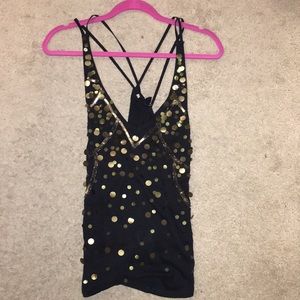 Black tank/ gold sequins Medium. Urban outfitters